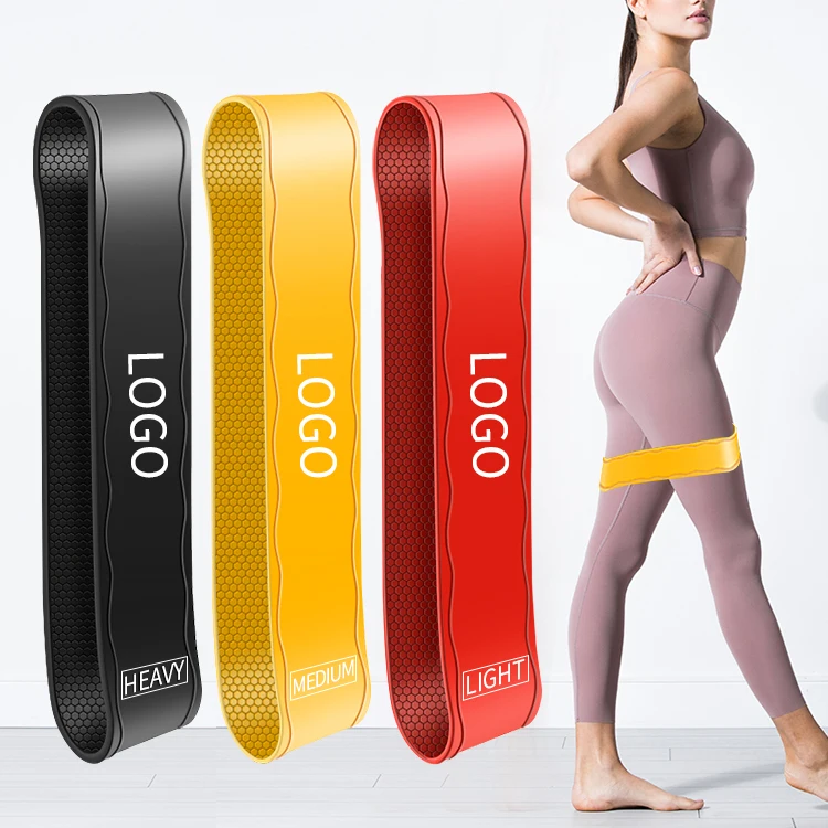 Wholesale New Design Custom Logo Exercise Band Hip Circle Printed Booty Gym Yoga Fitness Glute Resistance Bands Set