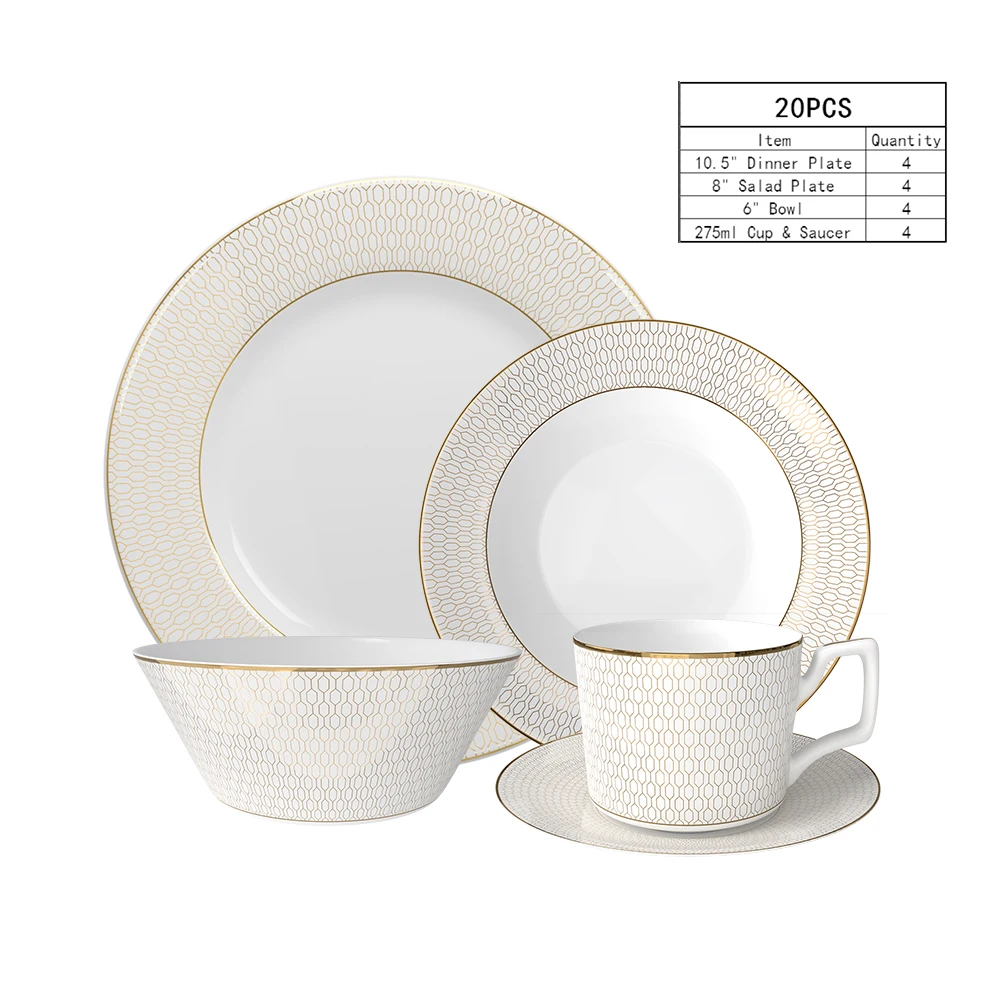 Ceramic Plate Porcelain Dinner Set for Event Rental