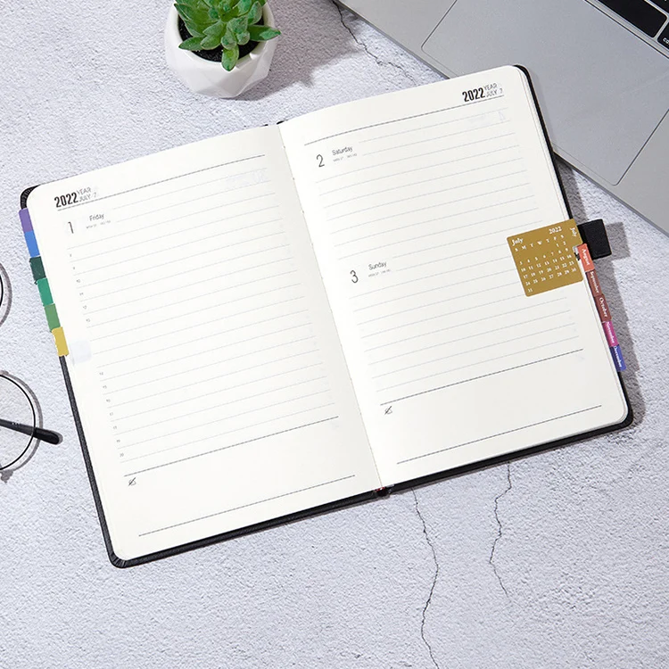 Amerpromo PU Leather Notebook Custom Logo Gift Items Agenda 2022 Planner Handmade softcover Journals