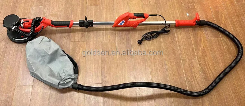 TOLHIT 225mm 750w Long Handle LED Self-Suction Home Ceiling Polishing Sanding Machine Industrial Electric Drywall Sander Machine