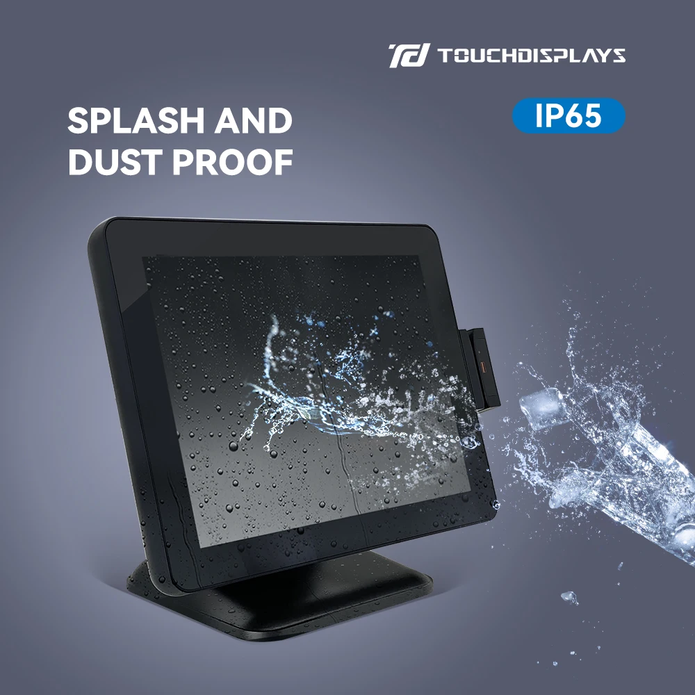 Card reader dual terminal touch screen pos machine