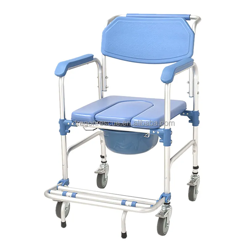 Foldable Wheelchair Commode Shower Chair Comfortable Commode Chair For The Elderly