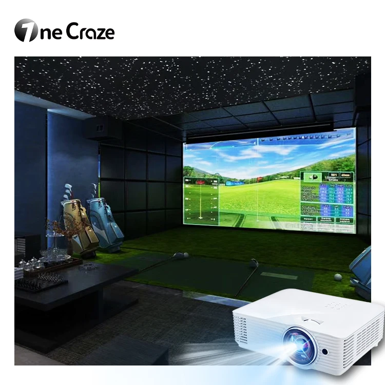 Indoor Luxury Golf Simulator interactive game Professional AR Projector Hd Screen AR Golf Simulator