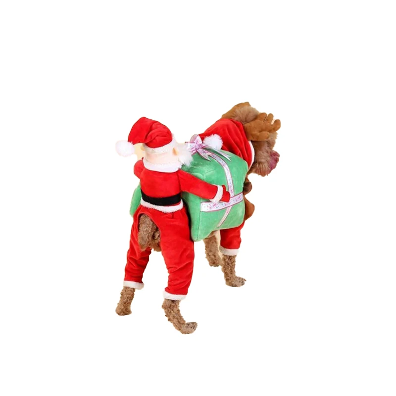 Santa Claus Riding Christmas Costume Funny Adorable Winter Hoodie Coat For Cosplay Party