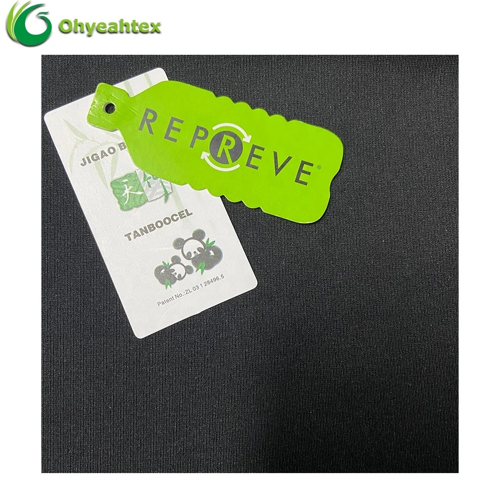 Eco-Friendly 72% Polyester 14% Bamboo 14% Spandex Roma RPET Fabric Recycled For Sweatshirt