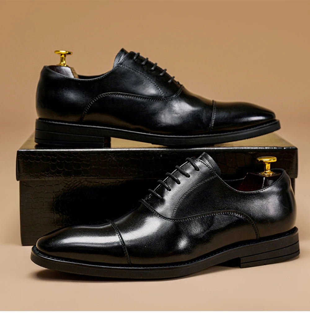 Elegant Business verified mans shoes supplier Genuine Cow Leather mens shoes office Chaussures Homme Fashion Wedding Shoes men