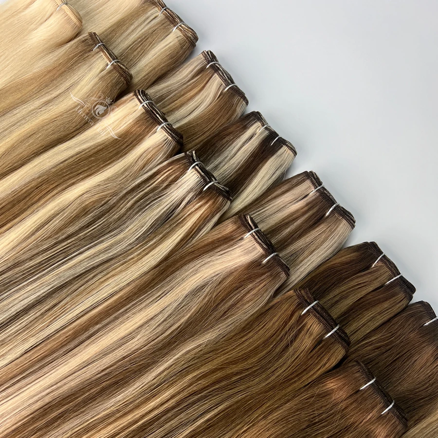 Balayage Remy Machine Weft,Cuticle Align Virgin Bundle Hair Vendors,Double Drawn Sew In Human Hair Wefts