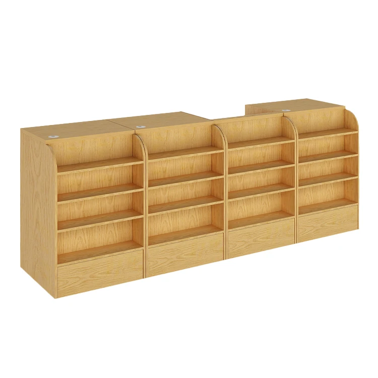 Popular Design Cashier Stand Modern Cashier Counter Retail Candy Store Checkout Counter With Display Rack For Sale