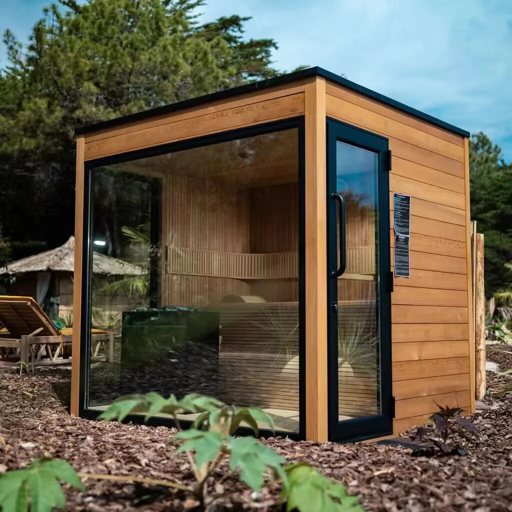TaiZi factory sells luxury Hemlock sauna with Bluetooth speakers