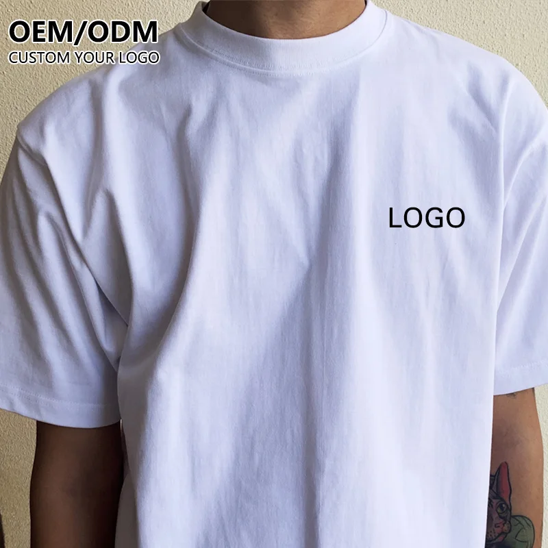 wholesale box cut tees heavyweight recycle 100 cotton boxed tee mock neck cut and sew unisex t shirts men t-shirts pour hommes