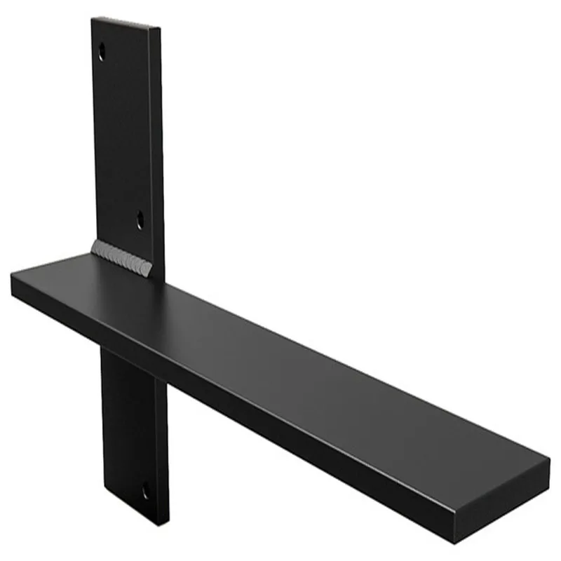 6 Inch Black Floating Heavy Duty Metal L Brackets for Shelves Hidden Wall Brackets Hardware Mounts Decorative