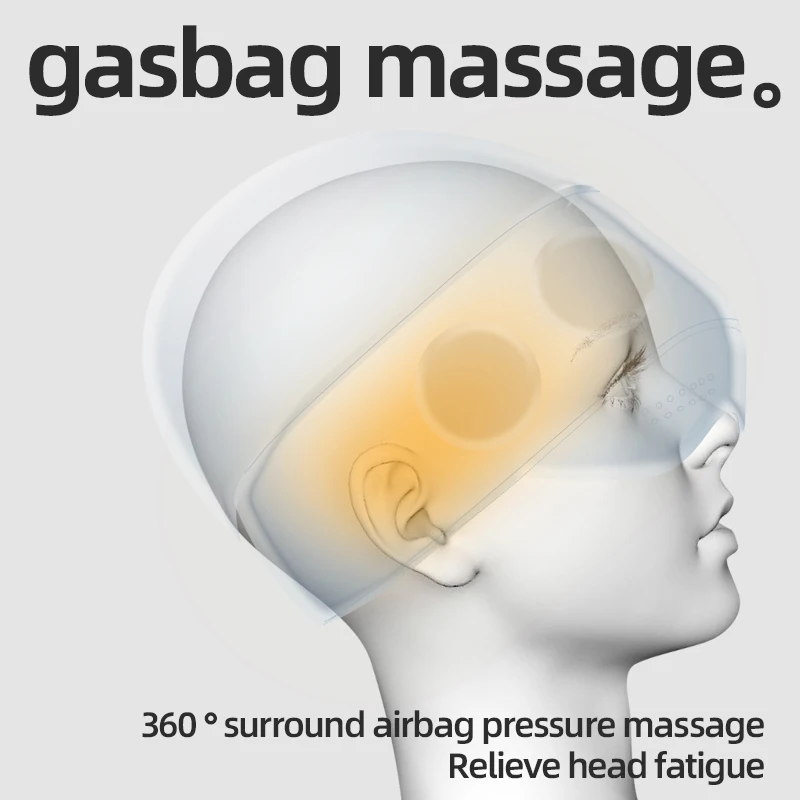 New hat style ABS silicone protein skin 1200mAh head intelligent sleep massager with 3 airbag soothing modes