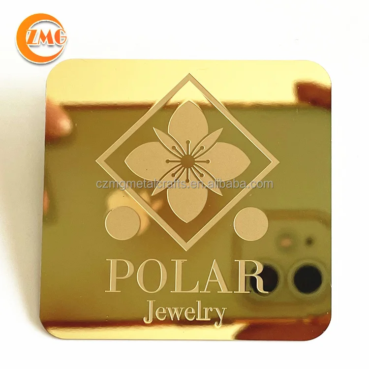 best selling photo etched brass logo plate unique small rectangle customized 3d metal sticker