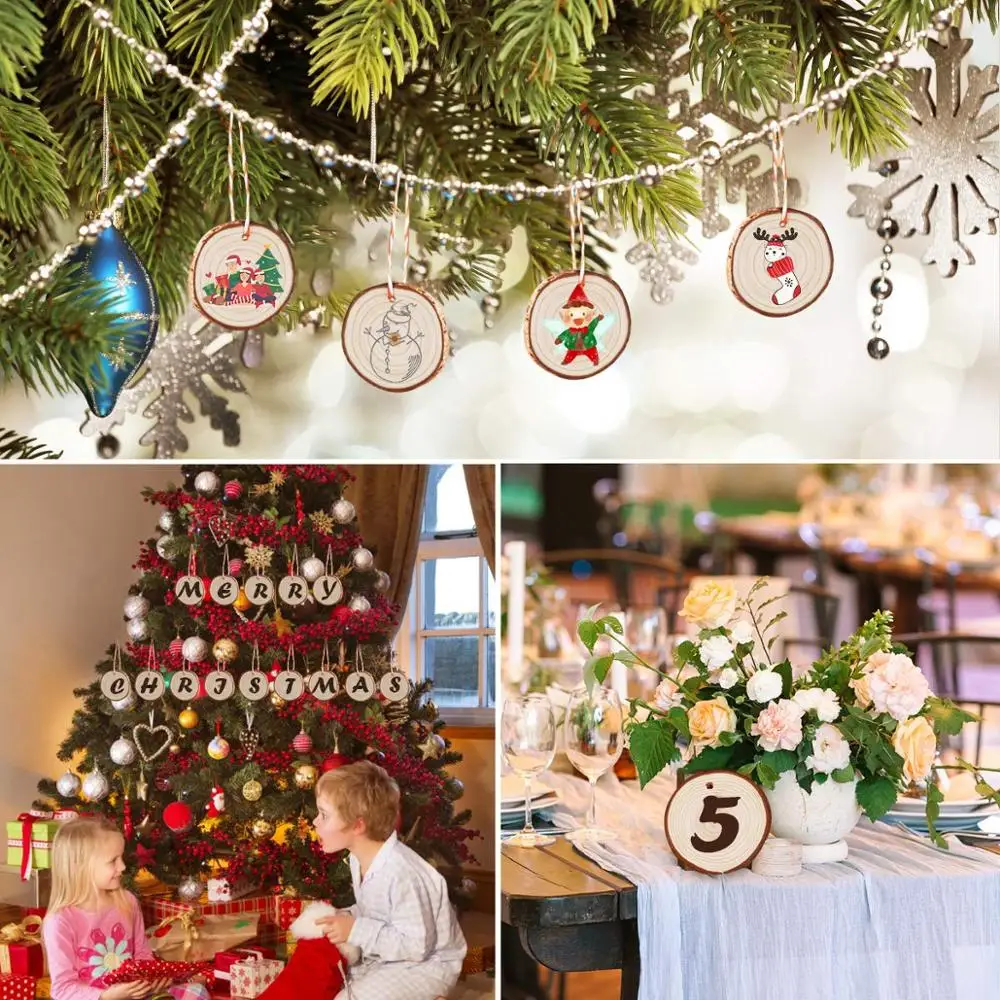 
Arts kids wall decor enterpiece hanging wholesale thin natural round pine birch unfinished tree wood slices for diy craft 