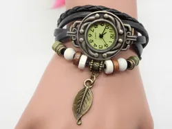 Fashion bracelet watch female students children leaf pendant quartz watch manufacturer wholesale restoring ancient ways