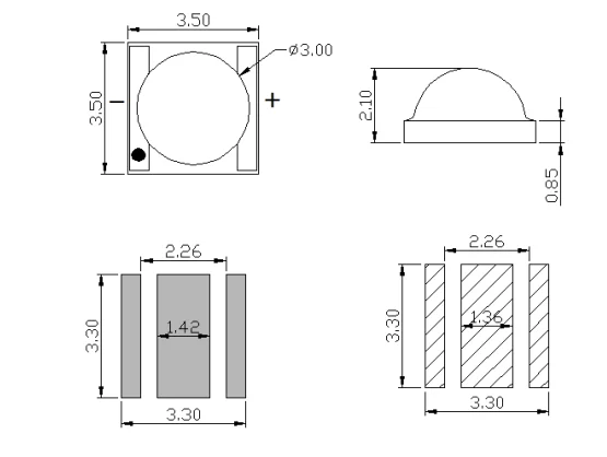 3 years warranty 655nm 660nm 665nm red light 3w 3535 led diode red 2mm for plant lightings