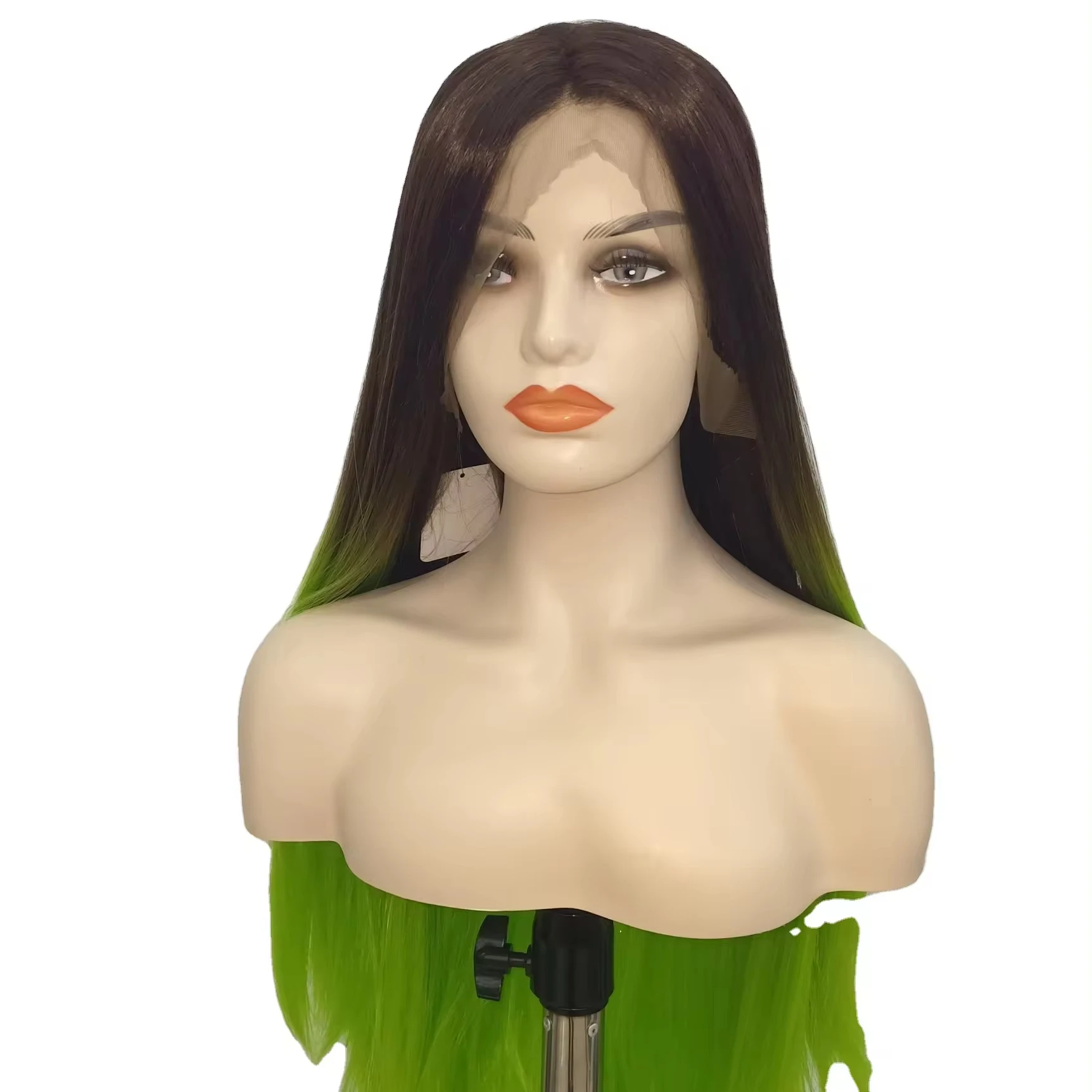 New Brown Gradient Dark Green 360 Lace Wigs Vendor Front Lace Wig