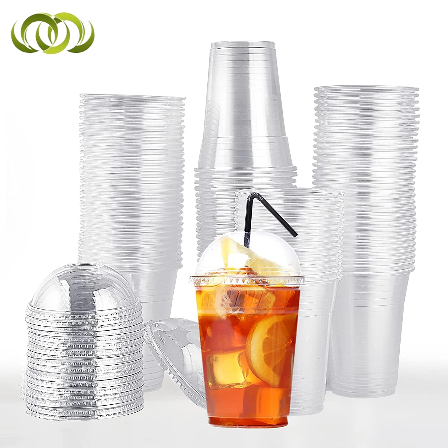 Custom Logo Printed 12oz 16oz 24oz PET PP Beverage Boba Milk Tea Disposable Plastic Cups With Lids