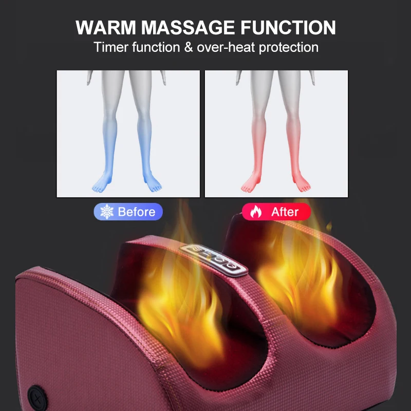 Shiatsu Electric heating Foot Massage feet Roller Equipment Deep Kneading Foot And Calf massage