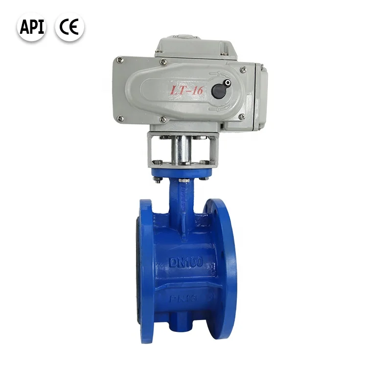 Bundor 4 Inch PN10/16 electric actuator flange type butterfly valve for water