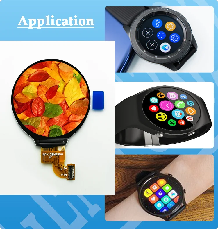 Circle 1.3 Tft Lcd 240X240Dots Ips Gc9A01 14Pin Zip Fpc 1.28 inch 1.3 inch 4Spi Tft Round Lcd Display For Smart Watches
