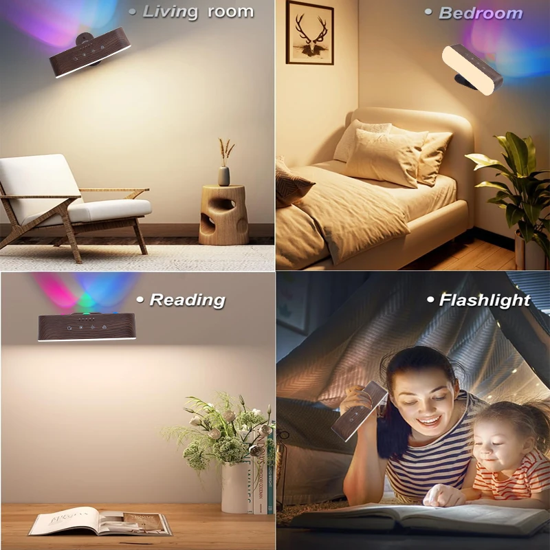Красочный окружающий Rgb Up Dow Декор Современный перезаряжаемый внутренний кронштейн светодиодные светильники Настенные для украшения дома
