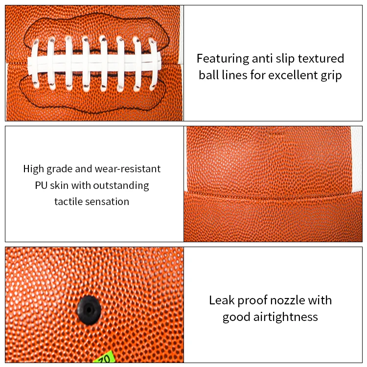 Promotional Rugby Ball Training Sport Custom Logo Size 9 PU American Football For Match