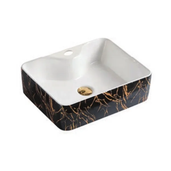 Bathroom Vessel Sink Wash Basin on Countertop Hand Painting Ceramic Modern Oval Washing Hands Pedestal Sinks 3 Years Grade AA 6L