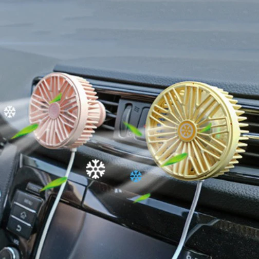 
Macaroon Mini USB Car Cooling Fan 360 Degree Rotation 3 Wind Speed Colorful Breathing Light Air Vent Clip 