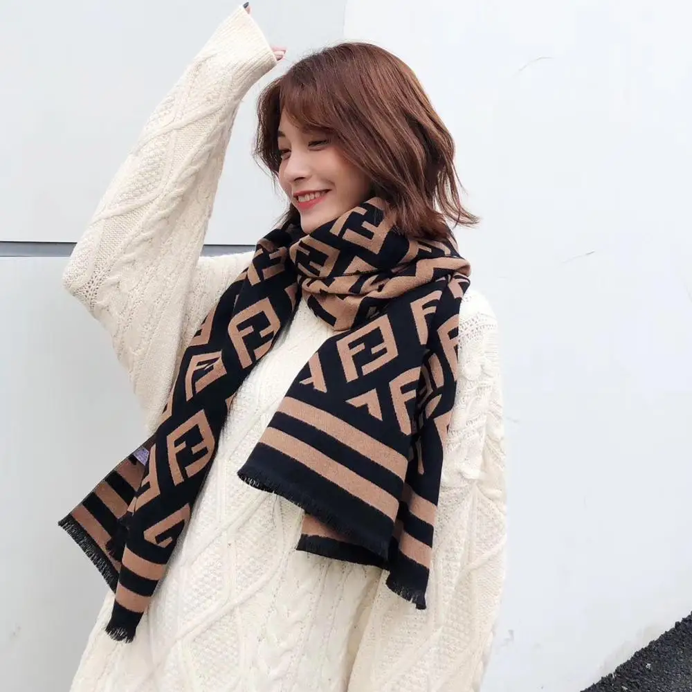 
new korean cashmere print plain scarf warm scarf women wool shawl foulard hijab women scarf shawl 