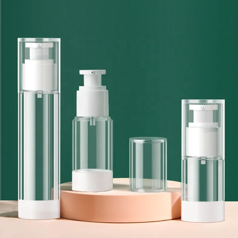 Wholesale Cosmetic Skincare 15ml 30ml 50ml Clear Plastic AS Lotion Cream Serum Airless Pump Bottle Spray Bottles