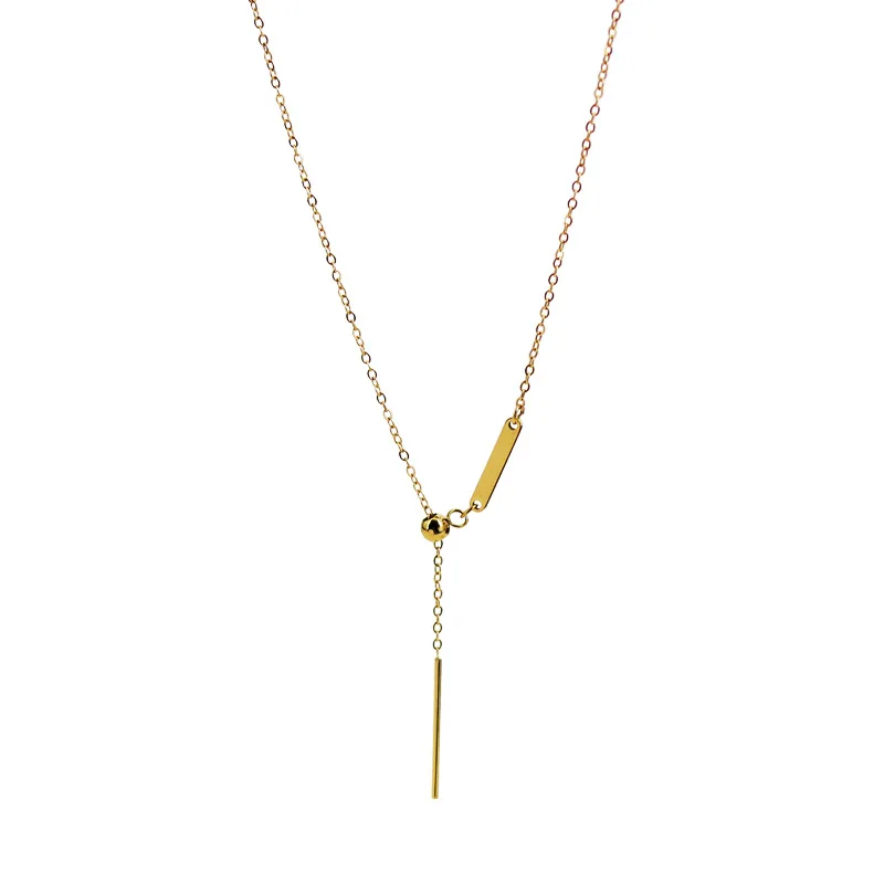 New Creative Digit Necklace Pendant Letter Necklace Gold Plated Pulling Chain Stainless Steel Non Tarnish Waterproof Jewelry