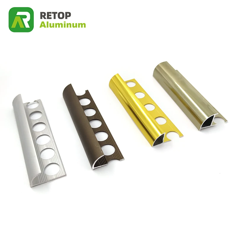 Round Shaped Decor Metal Line Strip Aluminium Tile Edge Trims Corner