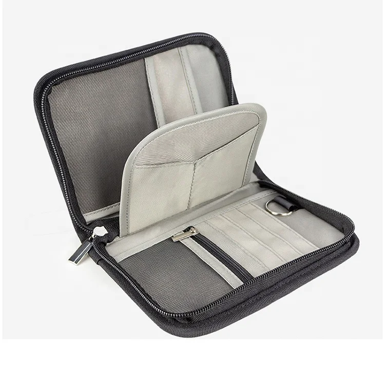 RFID Travel Document Organizer Family Passport Holder for Women Men Portable Case for Cards Boarding Pass ID Tickets with Zipper