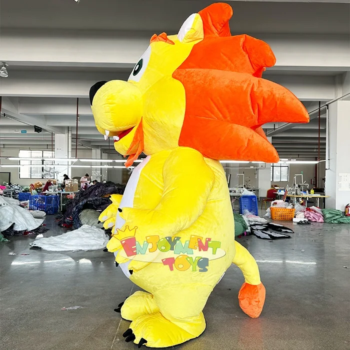 Customized Inflatable Yellow Lion Mascot Costume Stage Performance Shopping Mall Event Party Adult Size Costume