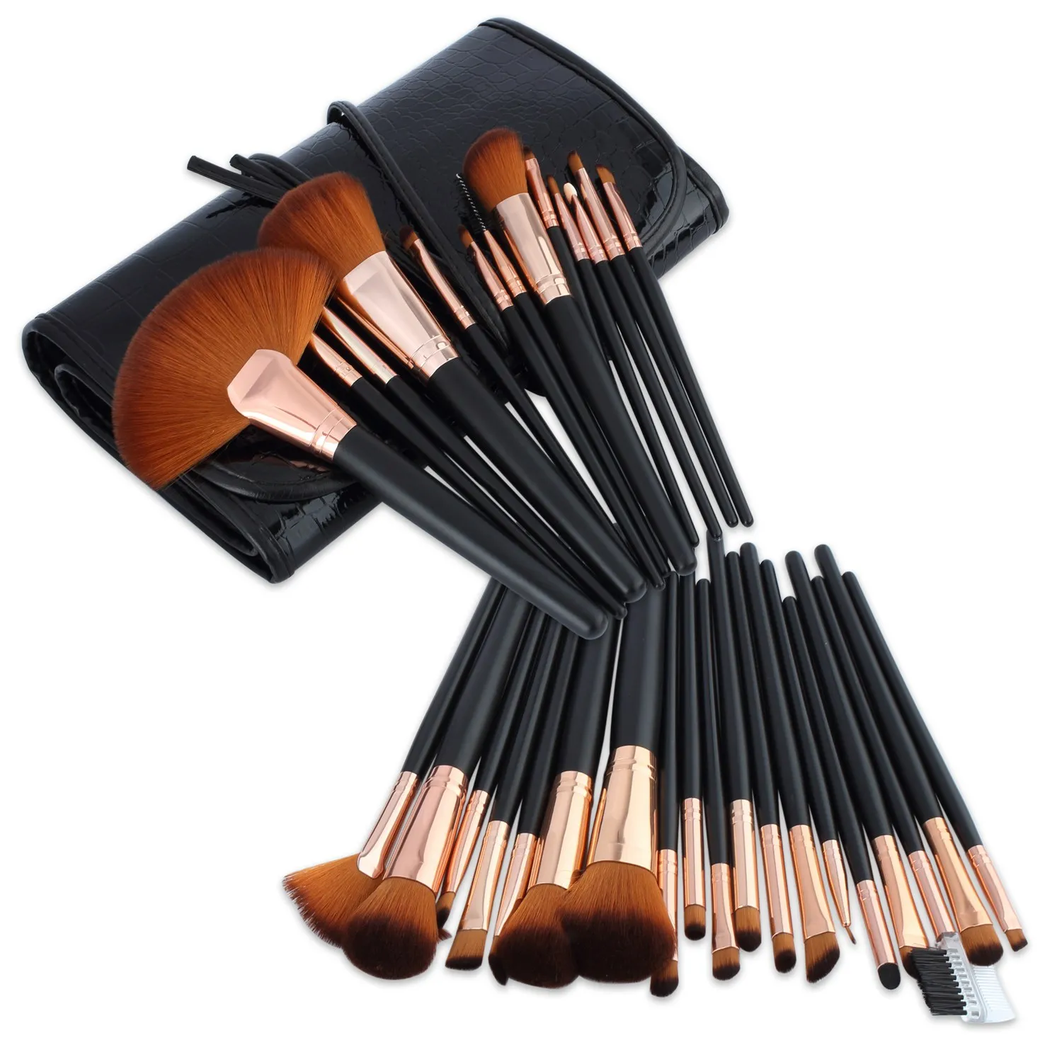 
Hot sale new 32 makeup brushes crocodile pattern fiber brush set makeup wholesale oem 