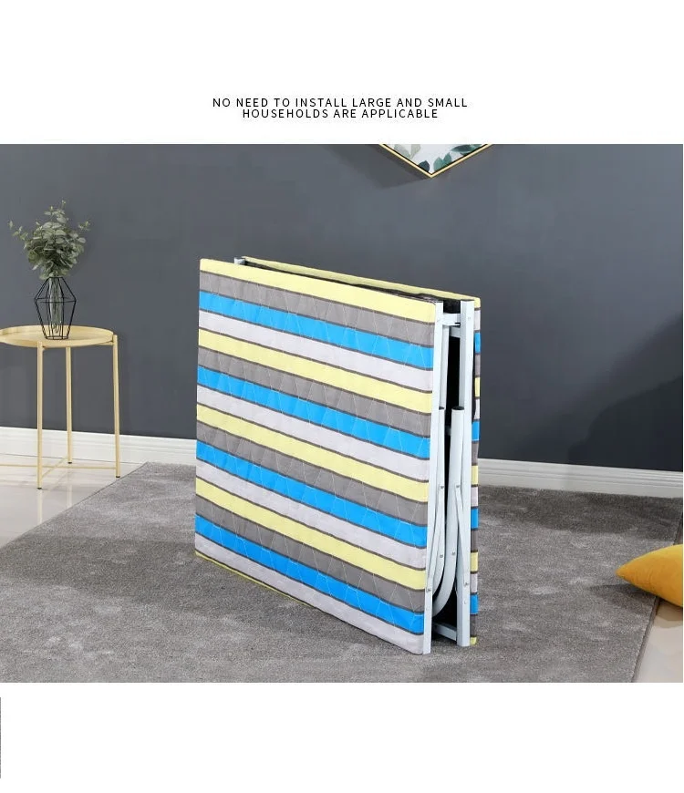 Home Furniture Cheap Metal Folding Bed Heavy Duty Steel Space Saving Guest Bed