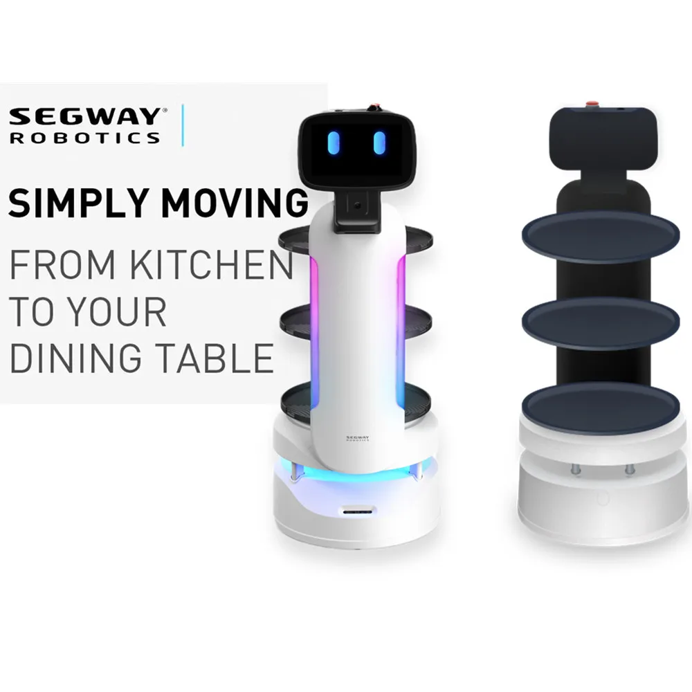 Segway food delivery robot smart robotic catering service waiter for restaurant coffee shop hotel and fast food shop
