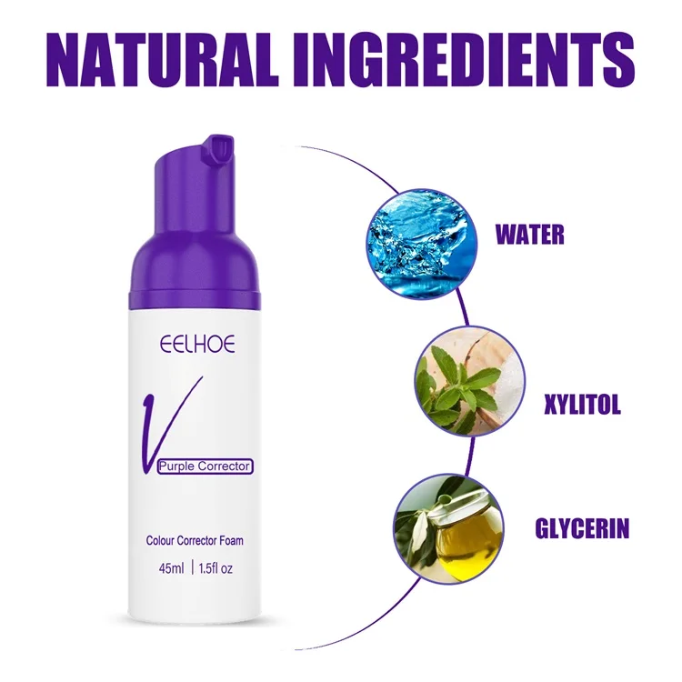 Wholesale whitening Purple v34 Teeth Color Corrector Tooth Stain Removal Foam Toothpaste For Home use