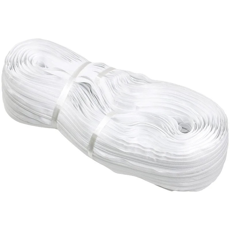 200Yard Long 5# Sewing Nylon Zipper Coil Roll ( with 5pcs Zipper Slider Pull) Black White Red Zippers Zip  For Tent Quilt
