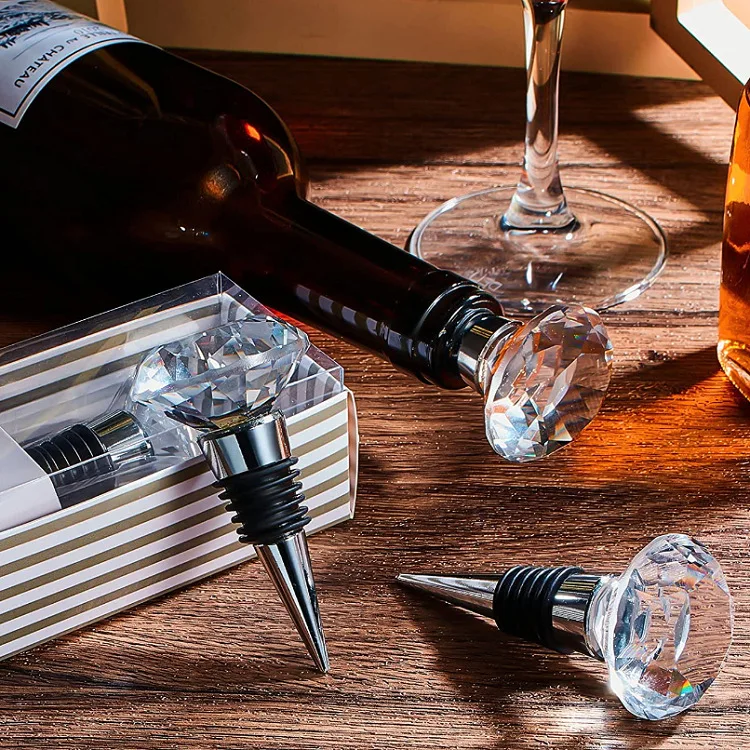 Wedding gift custom colored crystal glass ball wine bottle stopper