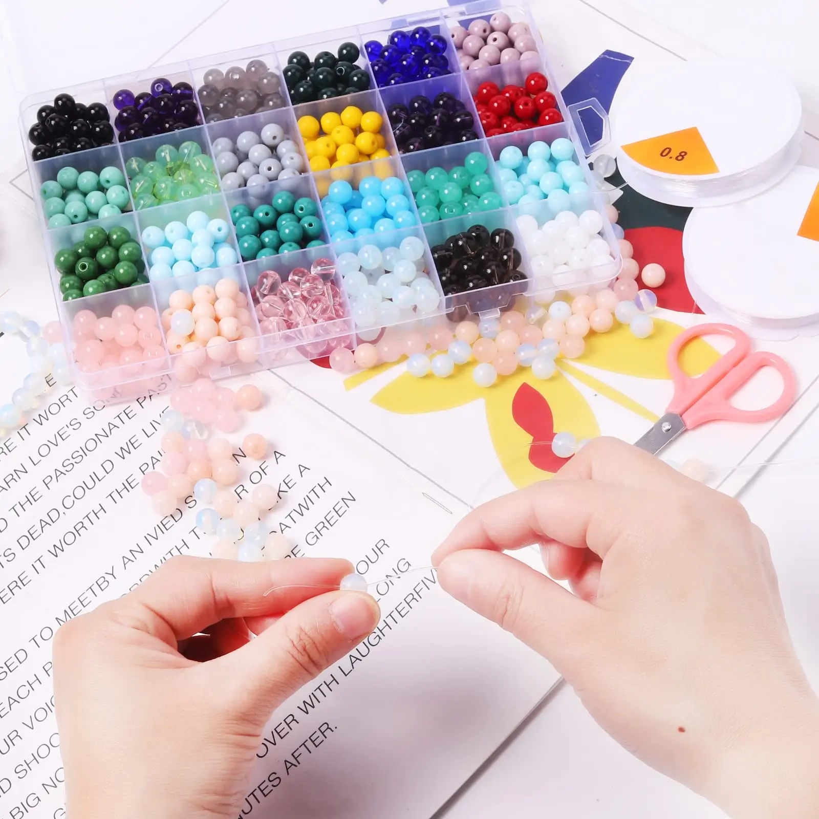 Wholesale Trust Chinese Suppliers 8mm Round Jelly Color Glass Beads DIY Handmade Necklace for Jewelry Making