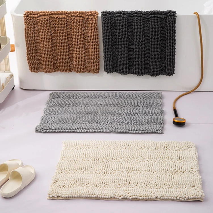 Custom Modern no slip Wholesale customized chenille non slip bath mat rug bathroom rug carpet