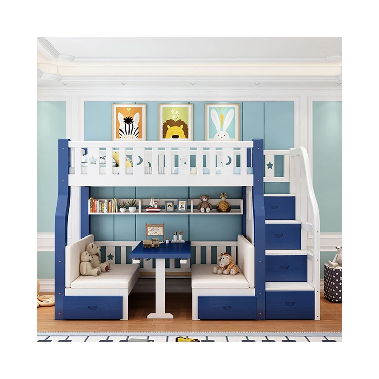 Factory Direct High Quality Bunk bed double Children Wood Bunk Beds Kids with desk