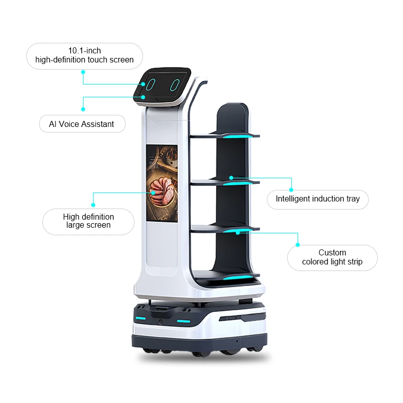Best Selling Screen Touch Control Waiter Restaurant Delivery Food Robot
