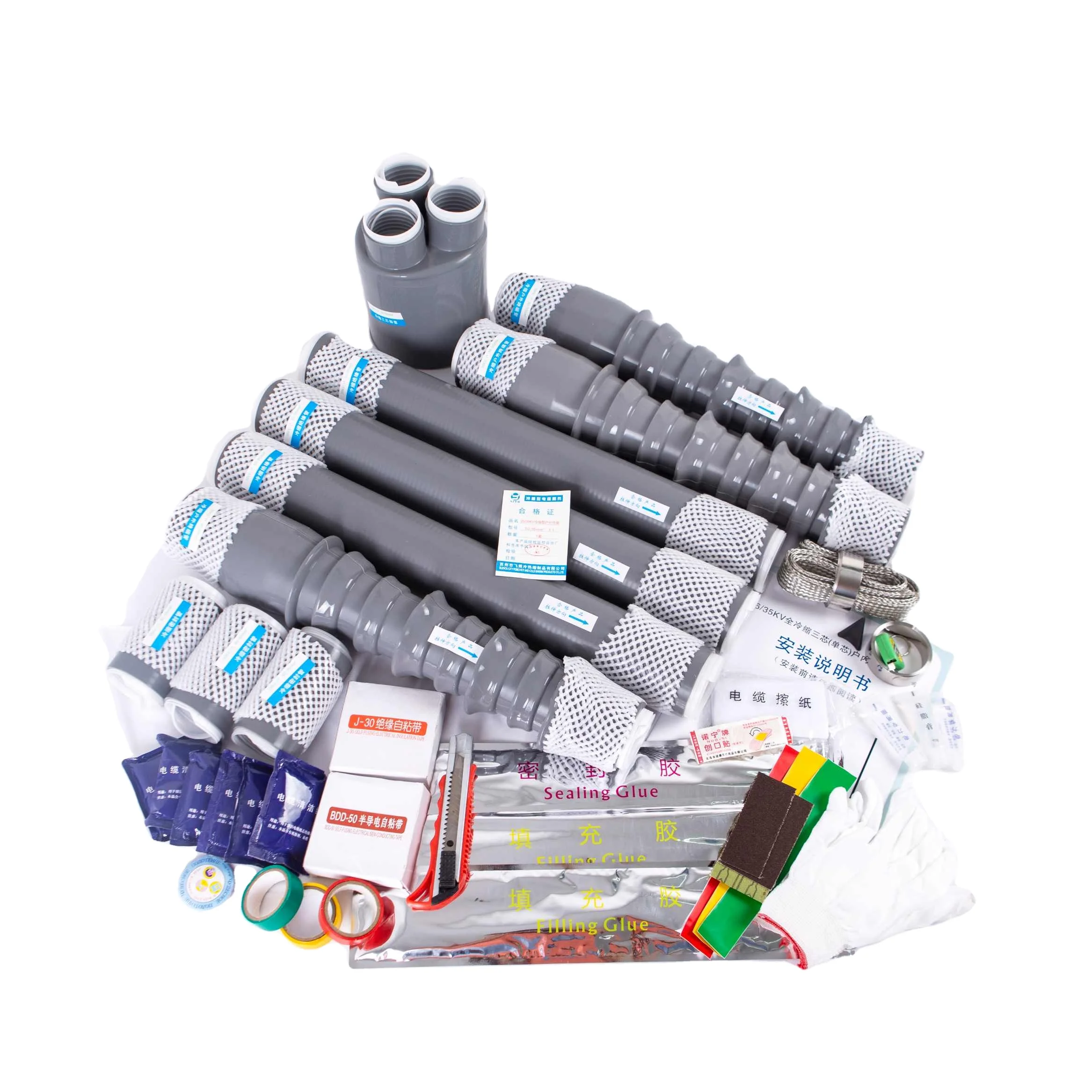 High voltage terminal head 26-33KV cold shrinkable silicone indoor and outdoor connector terminal manufacturers