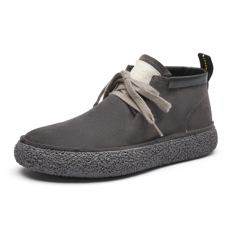 Hot Selling 4 Season Mid-Top Retro Style Hand Made Genuine Leather Board Shoes For Men