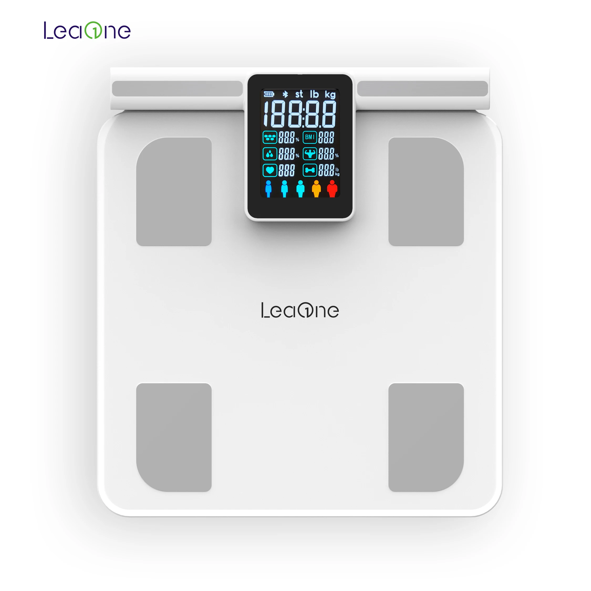 Professional Bathroom Weighing Personal High Cass Quality 8 Electrodes Body Fat Smart Scale with ITO Glass and Big VA Screen