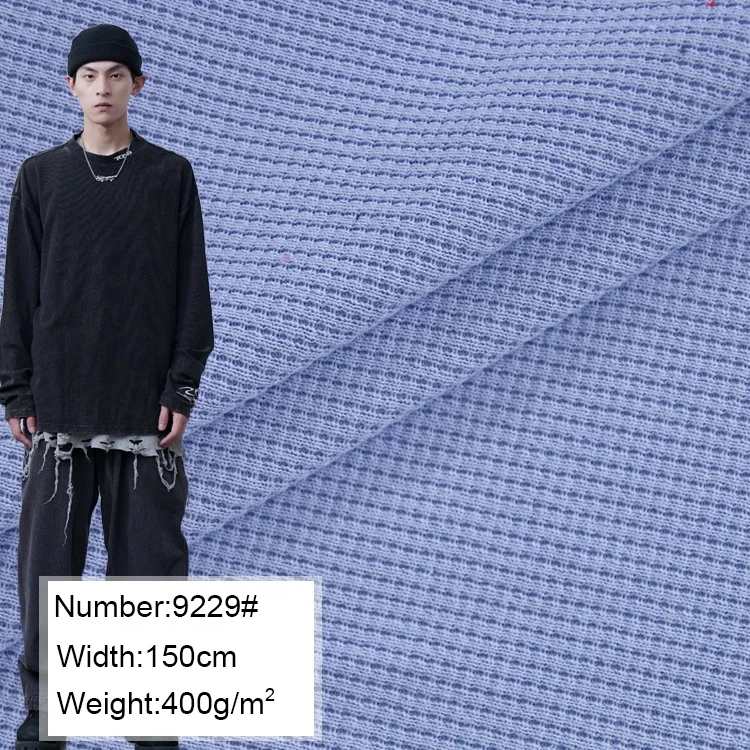 9229# 100%cotton waffle fabric for sweater pullover