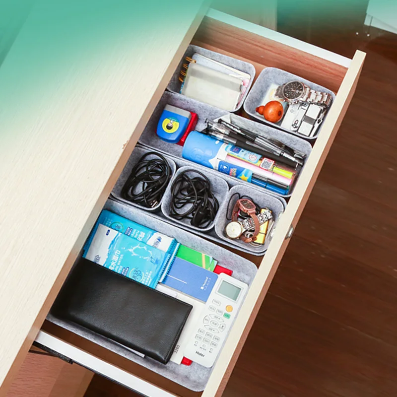 WIREKING Drawer storage organization multi-purpose jewelry box makeup storage box felt storage box